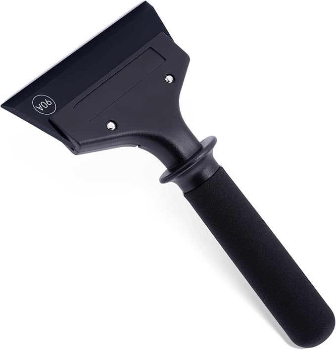 FOSHIO Small Squeegee for Window & Shower Glass Doors, Heavy Duty Metal Handle with 3 Rubber Blades & Car Windshield Ice Scrapers