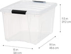 IRIS USA 40 Qt Stackable Plastic Storage Bins with Lids, 4 Pack - BPA-Free, Made in USA - See-Through Organizing Solution, La