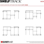 ClosetMaid ShelfTrack Wire Closet Organizer System, Adjustable from 5 to 8 Ft., With Shelves, Clothes Rods, Hardware, Durable