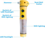 Multi-fuction Car Hammer Car Emergency Window Breaker and Seatbelt Cutter Car Escape Tool with Flashlight and Beacow Light