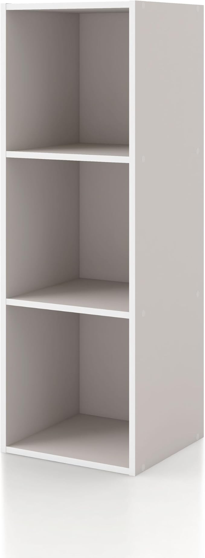 Homes: Inside + Out Apexa 3-Cube Storage Organizer Shelves, Stackable Wood Bookcase Fits Cubby Bins for Organization, Dorm Te