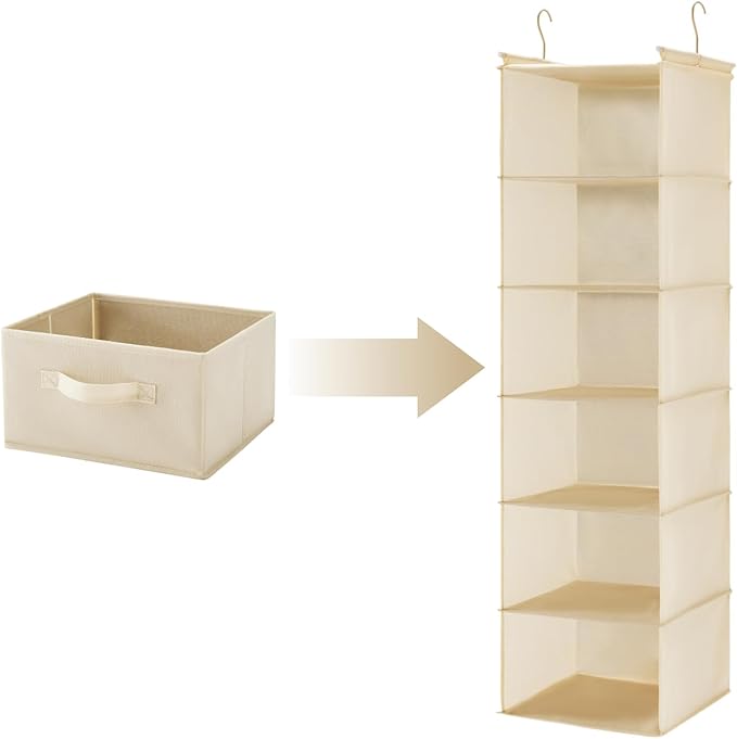 Hanging Shelf Closet Storage Organizer Removable Drawers ，Hanging Storage Organizer Hanging Sweater 2 Sock Underwear Drawers 