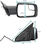 Spec-D Tuning Black Power Fold Heated + LED Signal + Blind Spot Monitor Right Passenger Side Mirror Compatible with 2019-2024 Ram 1500, Left + Right Pair