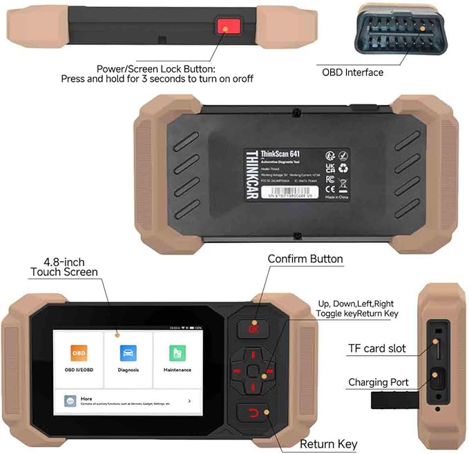 OBD2 Scanner,THINKCAR 641 Wireless Car Scanner Diagnostic Tool,Auto Scan Tool ABS/SRS/Transmission/Engine,2026 10 Resets Code