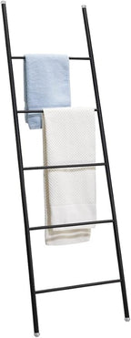 mDesign Metal Leaning Blanket and Towel Ladder - Display Rack for Bedroom and Bathroom - Throw/Quilt Holder - Nursery Wall Ra