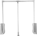 Heavy Duty Hanger Down Pull Wardrobe Rail Adjustable Clothes Rail Extendable Wardrobe Rail Closet and Wardrobe,Load Capacity 