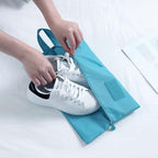 7 Set Packing Cubes, Travel Foldable Luggage Organizers Storage Bag Accessories Suitcase with Laundry Bag & Shoe Bag, Blue