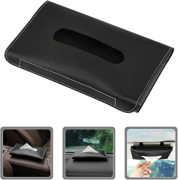 Cabilock Car Visor Tissue Holder Pu Napkin Case for Easy Access Stylish Sun Visor Organizer Quick Installation and Dirt-Resistant Design for Vehicle Accessories