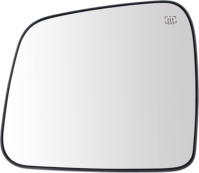 TRQ Heated Driver Side Mirror Glass Snap On Compatible with 2011-2022 Jeep Grand Cherokee, 2014-2019 Dodge Durango CH1324129 