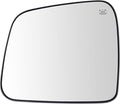 TRQ Heated Driver Side Mirror Glass Snap On Compatible with 2011-2022 Jeep Grand Cherokee, 2014-2019 Dodge Durango CH1324129 
