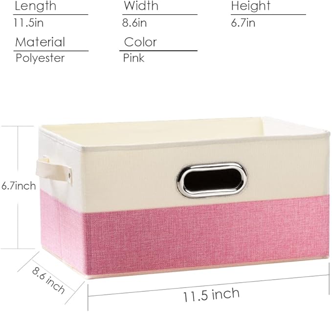 PRANDOM Fodable Storage Bins for Closet [3-pack] Decorative Fabric Storage Baskets Cubes with Leather/Metal Handles for Shelv