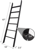 6-Tier Blanket Ladder – 5.5 Ft Wall Leaning Quilt Rack, Farmhouse Blanket Storage for Living Room, Bedroom & Bathroom – Rusti
