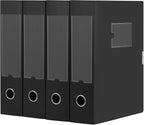 HUA JIE A4 Storage File Boxes Plastic Archives Cases with Lid, File Folder Organizer Document Filing Box for office,31×7.5×23