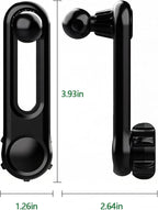 17mm/0.67" Ball Joint Extension Arm for Car Vent Phone Holders – 2.04-Inch (52mm) Adjustable Length with 360° Swivel & Phone Holder Mounting Clip, Black