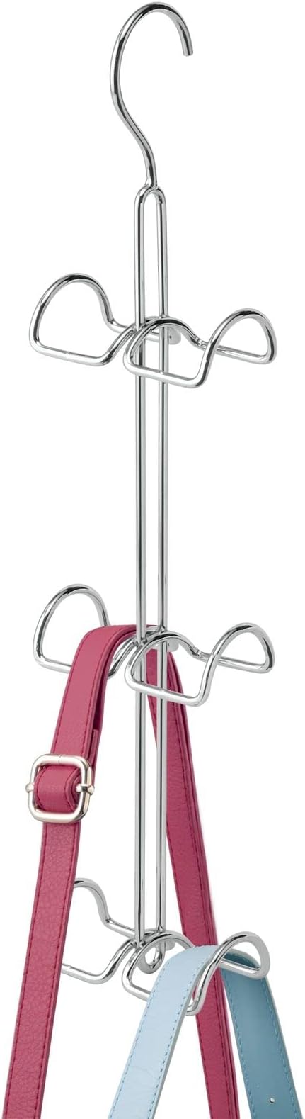 mDesign Metal Wire Over The Closet Rod Hanging Storage Organizer Hanger for Storing and Organizing Purses, Backpacks, Satchel