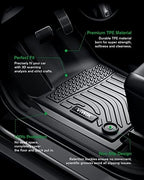 VIWIK Car Floor Mats for Toyota Tacoma 2005-2015, Automotive All Weather Floor Liners for Toyota Tacoma, TPE Rubber Car Mats Front & Rear Non-Slip Odorless