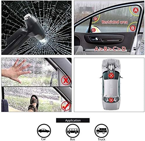Car Window Breaker, Glass Breaker and Seatbelt Cutter, Emergency Car Glass Safety Hammer, Window Punch Seatbelt Cutter for Fa