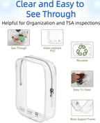 5 Packing Cubes 1 Quart Size Travel Bag TSA Approved Toiletry Bag Clear Small Purse Pouch International Long Flight Must Have