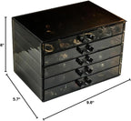 YUFONG Earring Storage Box Organizer, Acrylic Jewelry Storage Box Holder 5 Drawers Transparent Jewelry Display Stand with 120