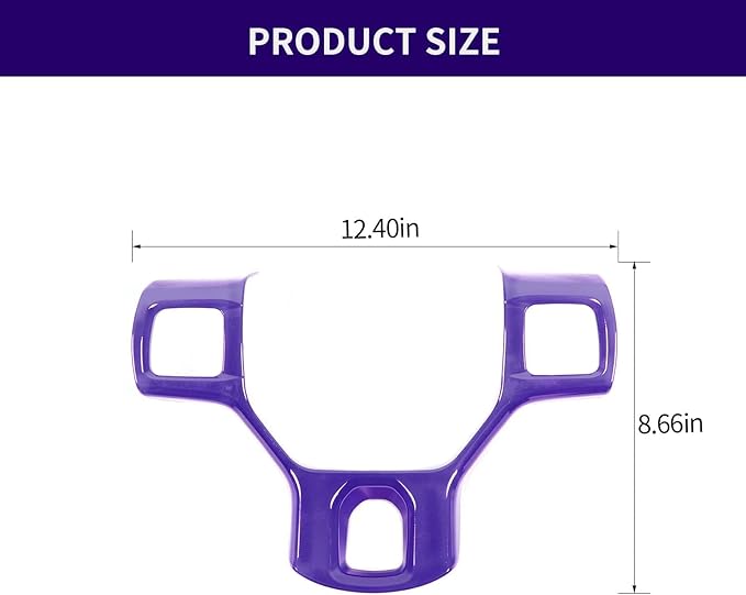 Hoolcar Interior Steering Wheel Cover ABS Trim Compatible with 2010-2017 Dodge RAM Accessories, Purple