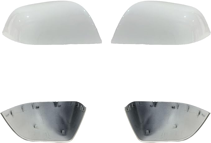 Compatible with Tesla Model 3 Side Mirror Cover Replacement 2017 2018 2019 2020 2021 2022 2023 2024, Left & Right Side Rearview Mirror Cover Cap for Model 3 Accessories(White) 2pcs
