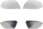 Compatible with Tesla Model 3 Side Mirror Cover Replacement 2017 2018 2019 2020 2021 2022 2023 2024, Left & Right Side Rearview Mirror Cover Cap for Model 3 Accessories(White) 2pcs