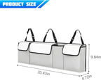 Car Trunk Organizer with Lid, Large Waterproof Vehicle Backseat Hanging Storage Bag with 4 Pockets & Adjustable Straps, Colla