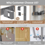 Broom Holder Over The Door Over Door Broom and Mop Rack Over The Door Hooks Organizer With4 Slots & 3 Hooks 1 Storage Basket 