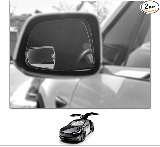 Blind Spot Mirrors- Compatible with Tesla Model 3 Extended View (Model X) - 2 Piece Set (Left & Right)