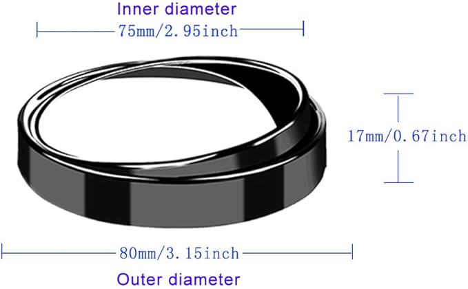 2PCS Small Blind Spot Mirror, 3-inch Round HD Glass Convex Rear View Mirror, Strong Adhesive for Car, Van, SUV and Trucks (3"(75mm), Black Frame)