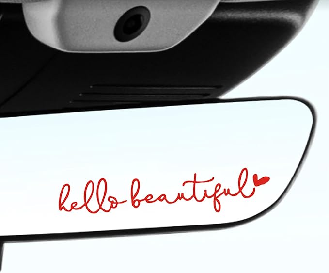 Dotesy 3 PCS Bling Rearview Mirror Cover, Elastic PU Leather Auto Rear View Mirror Protector with Butterfly Car Interior Accessories Universal for Car, SUV, VAN (Red)