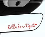 Dotesy 3 PCS Bling Rearview Mirror Cover, Elastic PU Leather Auto Rear View Mirror Protector with Butterfly Car Interior Accessories Universal for Car, SUV, VAN (Red)