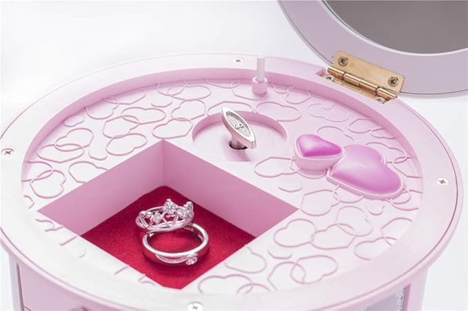 Renawe Girls Musical Jewelry Box Necklace Storage Accessories Gifts Cute Kids Jewelry Boxes for Little Girl Toddler Children 