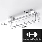 Pull Out Closet Hanger Metal Sliding Clothes Rail,Extendable Clothing Storage Rack for Wardrobe Space Saving,Metal Base,360mm