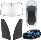 Karltys 3PCS Windshield Sun Shade for 2020-2025 Ford Explorer, 210T Thickened Front and Side Window Sunshade Cover Custom Fit Explorer, Foldable Sun Visor UV Blocker Keeps Your Car Cool