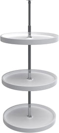 Rev-A-Shelf 20 Inch 3 Tier Full Circle Lazy Susan for H Corner Kitchen Cabinets, Large Plastic Home Storage Rotating Shelves,