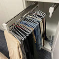 Pull-Out Clothes Rail,Extendable Clothes Rail with Sliding Track,Pull Out Closet Rod Adjustable Wardrobe Rail Clothes Rack,Wa