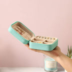 ZPROW Travel Jewelry Case, Mini Portable Jewelry Travel Boxes, Small Jewelry Organizer for Rings, Earrings, Pendants, Watches