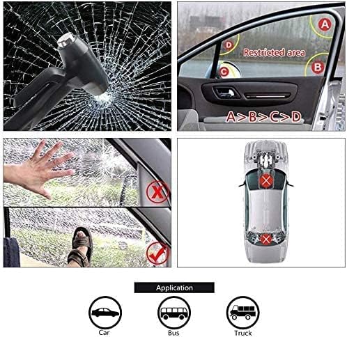 Car Window Breaker, Glass Breaker and Seatbelt Cutter, Emergency Car Glass Safety Hammer, Window Punch Seatbelt Cutter for Fa