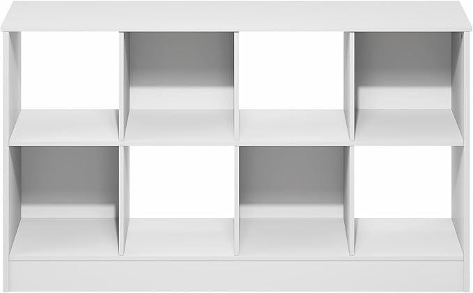 Furinno Jensen Book Shelf, 8-Cube Farmhouse Bookshelf, Display Bookcase, 11.8 x 47.6 x 26.8, for Living Room, Bedroom, Home O