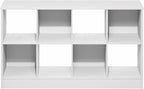 Furinno Jensen Book Shelf, 8-Cube Farmhouse Bookshelf, Display Bookcase, 11.8 x 47.6 x 26.8, for Living Room, Bedroom, Home O