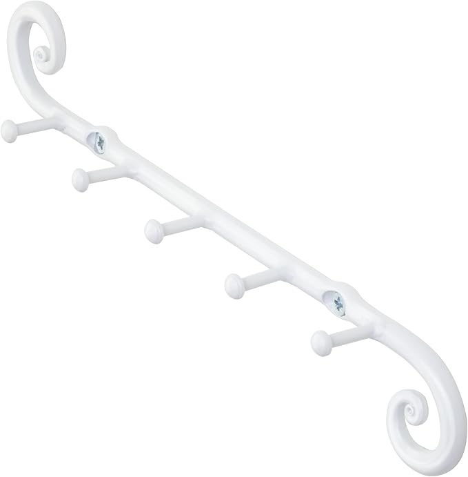 RTZEN Farmhouse Small Key Holder for Wall - Handcrafted Swirl Decorative 5 Key Hooks for Home Entryway - Wrought Iron Wall Mo