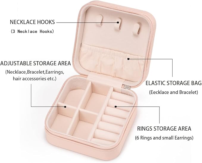5pack/PU Leather Travel Jewelry Case, Mini Jewelry Box, Small Jewelry Organizer Portable Display Jewelry Storage Case for Rin