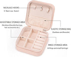 5pack/PU Leather Travel Jewelry Case, Mini Jewelry Box, Small Jewelry Organizer Portable Display Jewelry Storage Case for Rin
