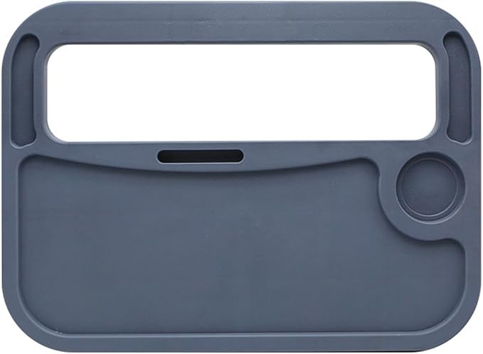 Steering Wheel Tray with Phone Slot & Drink Holder Suitable for Heavy-Duty Trucks/Trucks for Laptop use, Office Work and Meal Dining （Black）