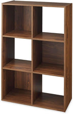 Whitmor 6 Cube Bookcase Storage Organizer, 3 Tier Stackable MDF Bookshelf, Open Storage Display Shelf, Storage Cabinet for Li