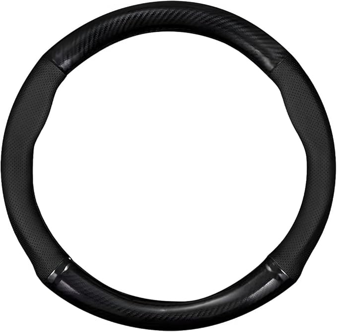 Car Breathable Steering Wheel Cover, Carbon Fiber Wear-Resistant Steering Wheel Protector for Comfy Grip, Universal Non-Slip 