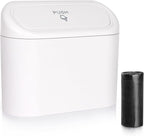Accmor Car Trash Can with Lid, Vehicle Dustbin Garbage Organizer Holder with One Roll Bag, Mini Leakproof Storage Bin for Auto, SUV, Office (White)