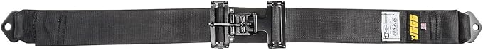 JEGS Black Latch & Link Ultra Series Harness Lap Belt | Made In USA | 3" Wide | Smooth Operating Pull Down Lap Adjusters | High Strength Steel Mounting Hardware | 64" Length | SFI 16.1 Rated | Black