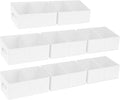 DIMJ Large Closet Shelf Organizer Bins 8 Packs with Handles and Divider, Fabric Trapezoid Storage Baskets, Foldable Clothes C